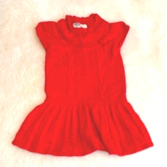 Genuine Kids by OshKosh Girls Red Sweater Dress 5T - Picture 1 of 7